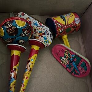Colorful Vintage Noisemakers set of 6